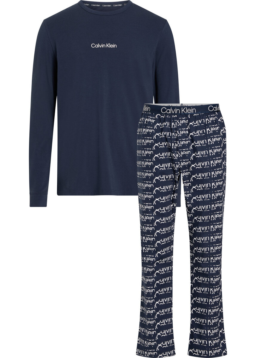 Mužské pyžamo Calvin Klein Modré LS PANT SET, L i10_P66091_2:90_