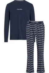 Mužské pyžamo Calvin Klein Modré LS PANT SET
