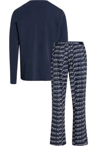 Mužské pyžamo Calvin Klein Modré LS PANT SET