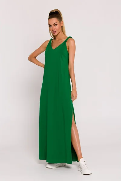 Zelené Maxi šaty V-Neck Moe
