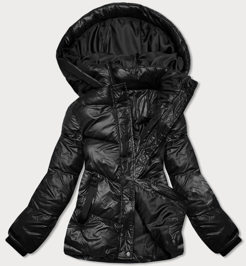 Zimní dámská péřová bunda s kapucí J.STYLE, odcienie czerni S (36) i392_22341-46