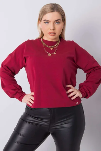 Dámská hnědá mikina plus size Fashionhunters