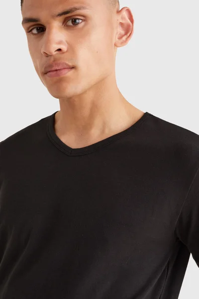 Černá 3 PACK Pánská trička V-NECK z bavlny - Tommy Hilfiger