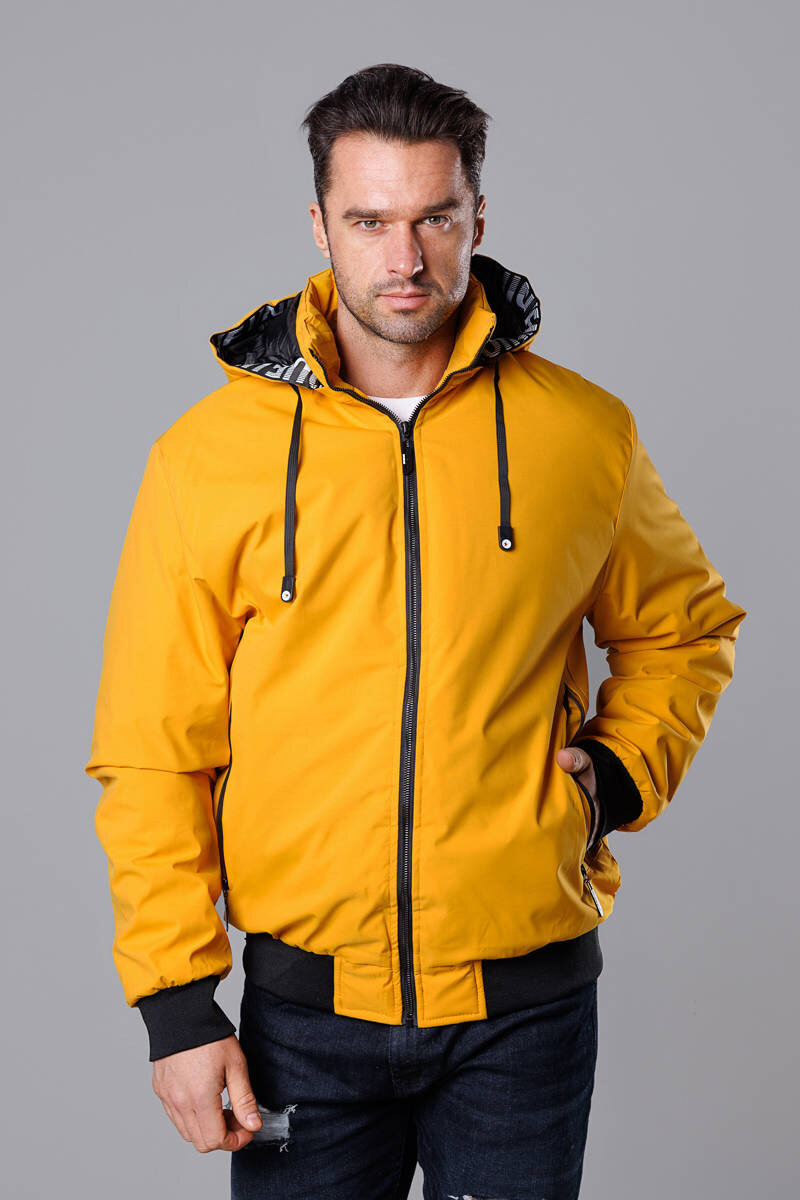 Sportovní pánská bunda s kapucí J.Style, odcienie żółtego M i392_21815-1
