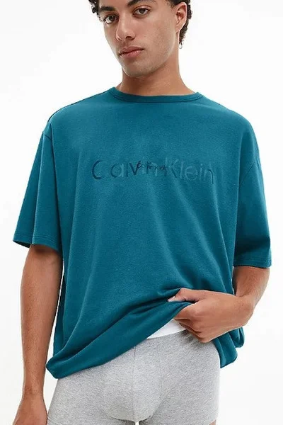 Pánské tričko 8XH6 CGQ petrolej - Calvin Klein