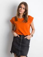 Obyčejné dámské tričko, tmavě oranžové FPrice, XL i523_2016102135166