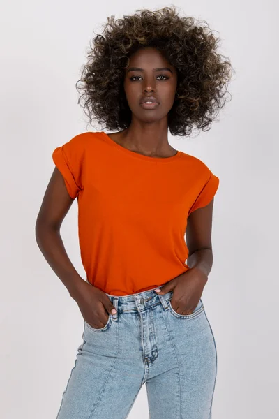 Obyčejné dámské tričko, tmavě oranžové FPrice