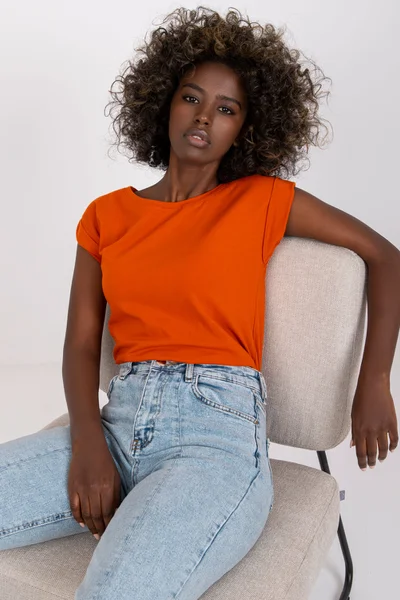 Obyčejné dámské tričko, tmavě oranžové FPrice