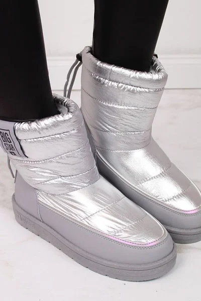 Stříbrné zimní boty Big Star pro ženy