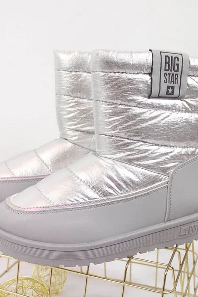 Stříbrné zimní boty Big Star pro ženy