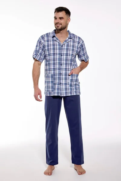 Kostkované pyžamo pro muže s krátkými rukávy Cornette