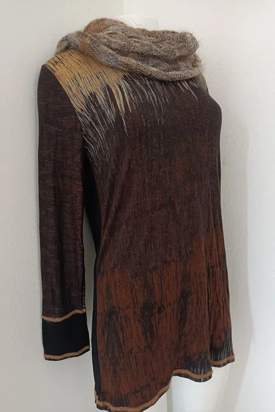 Viskózový luxusní svetr s mohérovou šálou