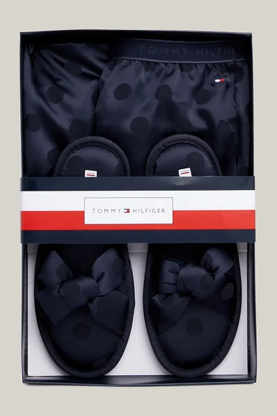 Tečkovaný dámský set s pantoflemi - Tommy Hilfiger