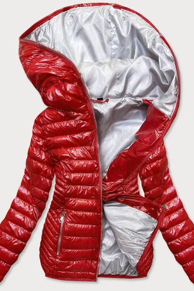 Červená prošívaná bunda pro ženy s kapucí 2I9 S'WEST