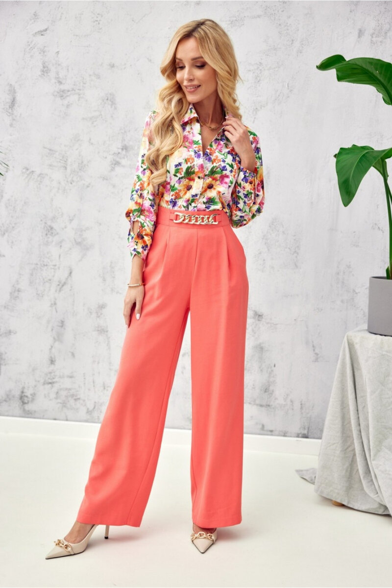 Široké dámské kalhoty s řetízkovými detaily od Roco Fashion, 36 i240_172955_2:36