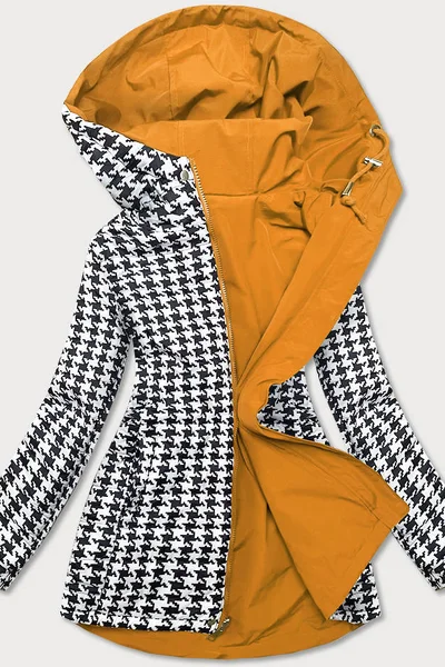 Oboustranná vypasovaná bunda pro ženy ve žluté-pepito barvě AB50 LHD