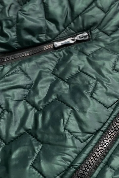 Dámská prošívaná bunda v lahvově zelené barvě 9W61 S'WEST