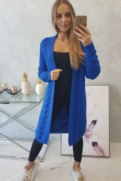 Dámský kostkovaný chrpový cardigan K-Fashion