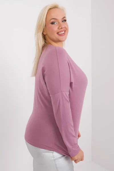 Fashionhunters Plus Size Dámská Halenka Zaprášená Růžová