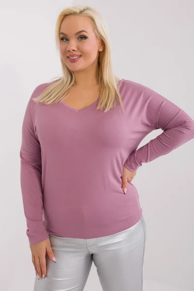 Fashionhunters Plus Size Dámská Halenka Zaprášená Růžová