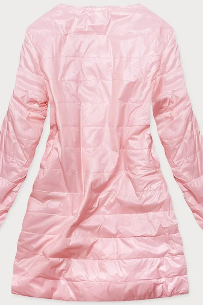 Růžová bunda pro ženy s mechovitým kožíškem pro přechodné období YDQ9A L&J Studios