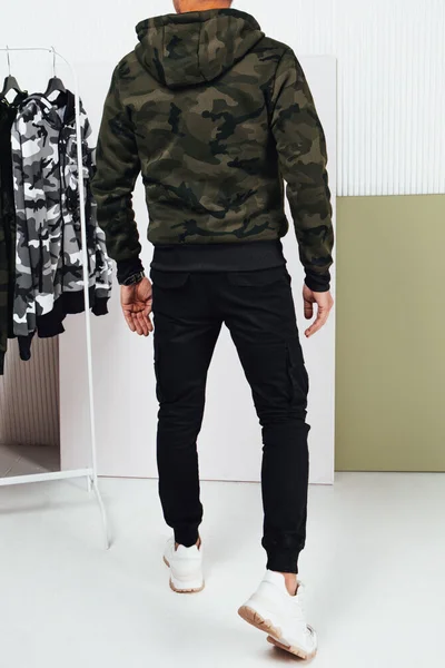 Stylová pánská camo mikina na zip s kapucí Dstreet