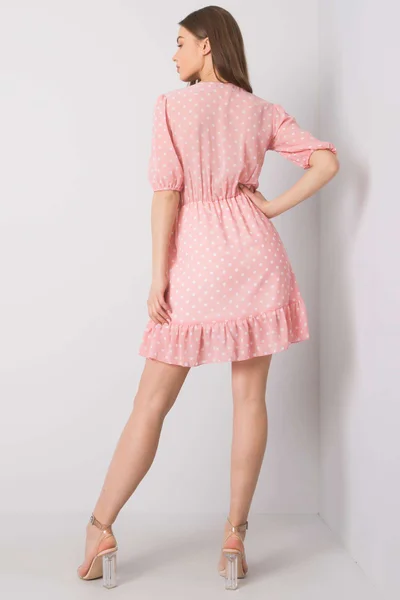 Dámské SUBLEVEL Růžové šaty s puntíky FPrice