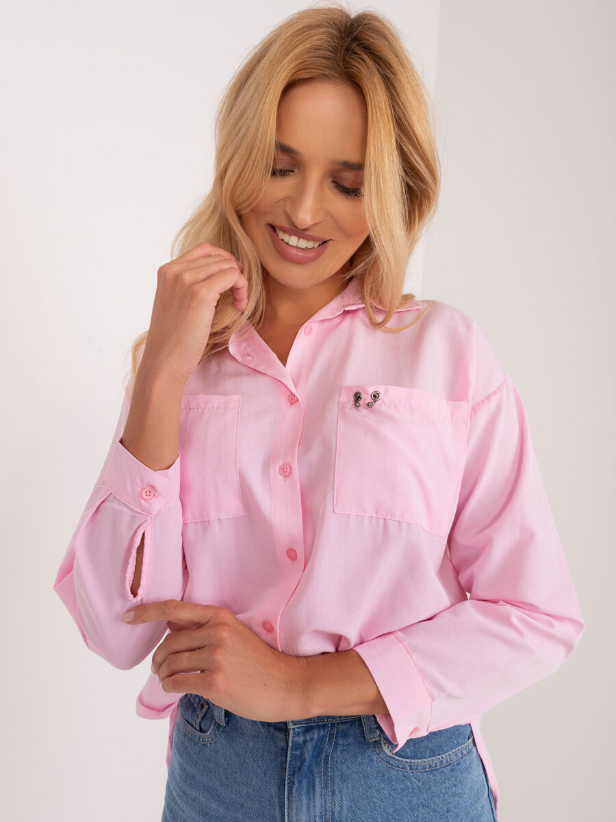 Růžová dámská košile FPrice, L i523_2016103509867