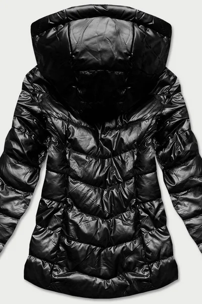 Černá bunda pro ženy s vzorovanou podšívkou 06M SPEED.A