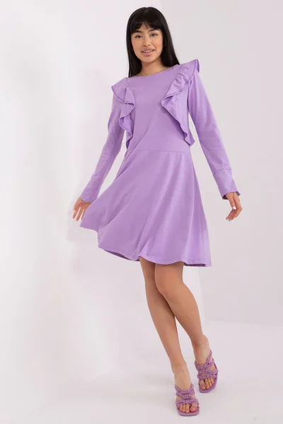 Ležérní fialové bavlněné šaty EM-SK-HW od FPrice