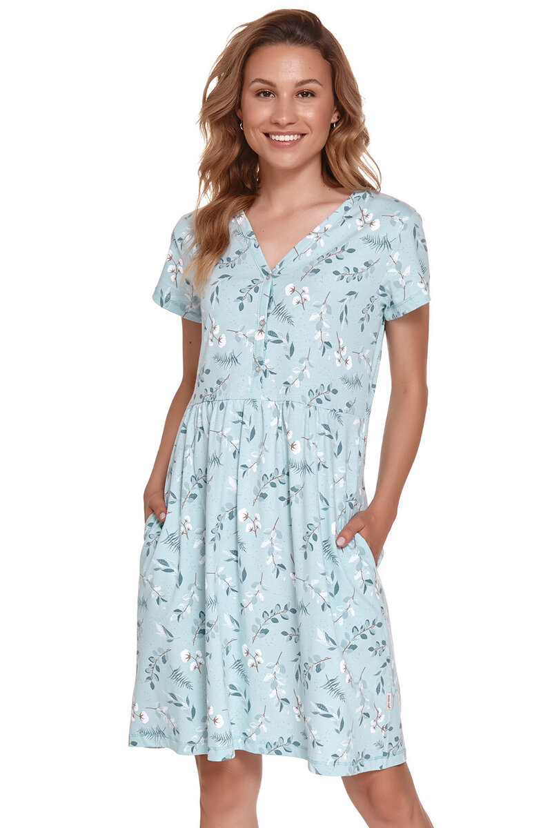 Barevná těhotenská noční košile Doctor Nap s kulatým výstřihem pro ženy, L i510_39790422018