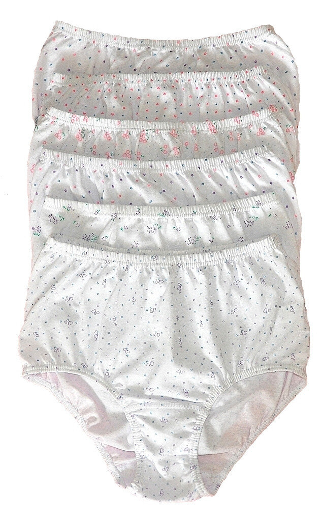 Komfortní bavlněné dámské kalhotky Angelika Luxe L-XL, bílá - květinový vzor L i384_75096525