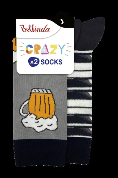 Bellinda CRAZY SOCKS Veselé černé ponožky - 2 páry