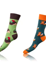 Veselé oranžové ponožky 2 páry CRAZY SOCKS - Bellinda