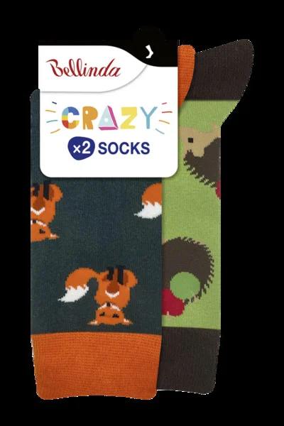 Veselé oranžové ponožky 2 páry CRAZY SOCKS - Bellinda