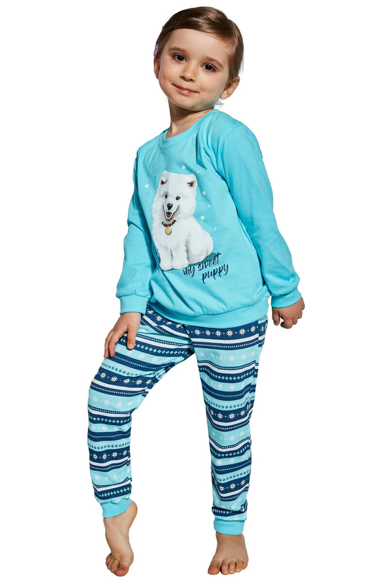 Modré dívčí pyžamo s potiskem Puppy, světle modrá 92 i41_9999932686_2:světle modrá_3:92_