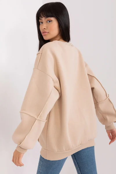 Beige oversize dámská mikina EM BL od FPrice