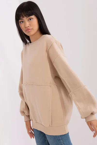 Beige oversize dámská mikina EM BL od FPrice