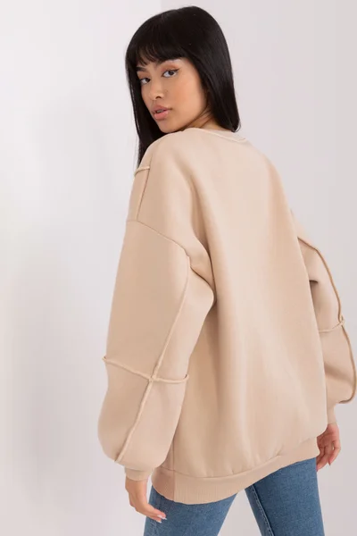 Beige oversize dámská mikina EM BL od FPrice