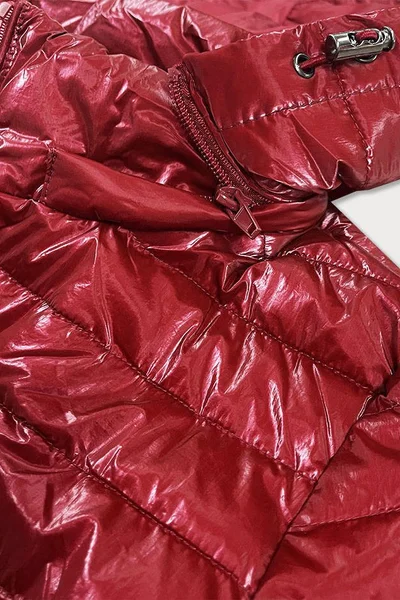 Červená lesklá bunda pro ženy 7229 MINORITY