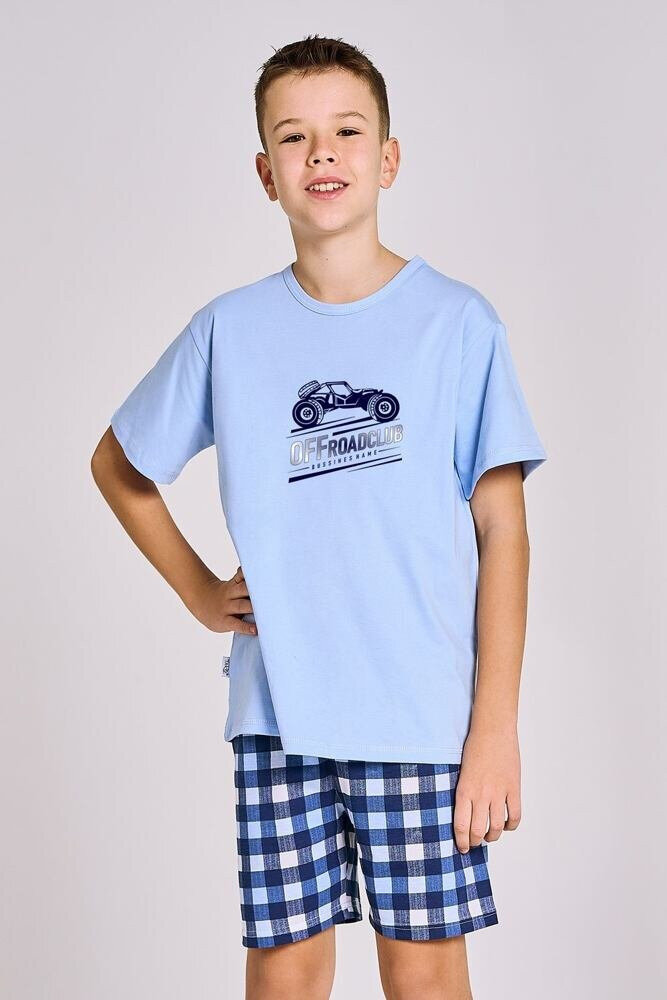 Autíčkové chlapecké pyžamo Taro modré pro staršího kluka, modrá 158 i43_80514_2:modrá_3:158_