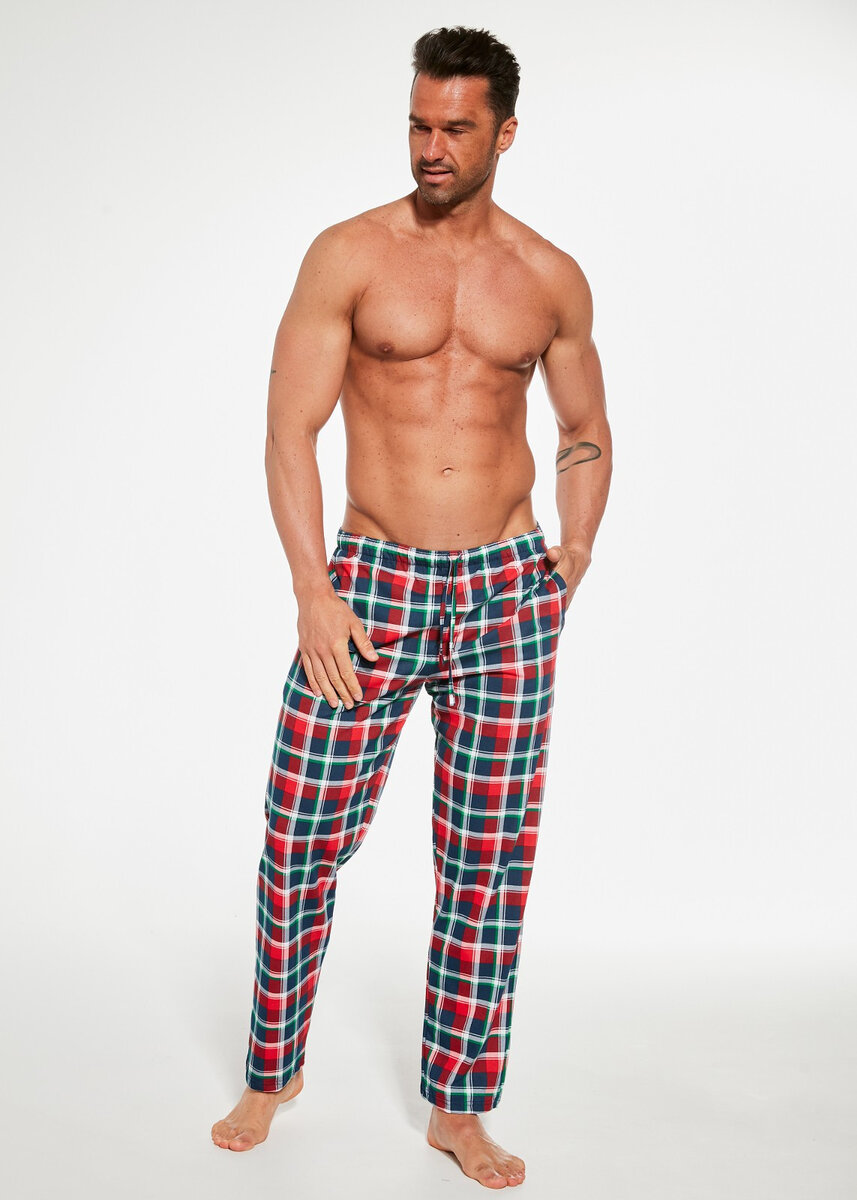 Kostkované pyžamo pro muževé kalhoty Cornette, tmavě modrá XXL i384_79885853