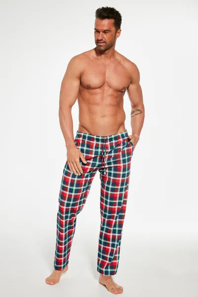 Kostkované pyžamo pro muževé kalhoty Cornette