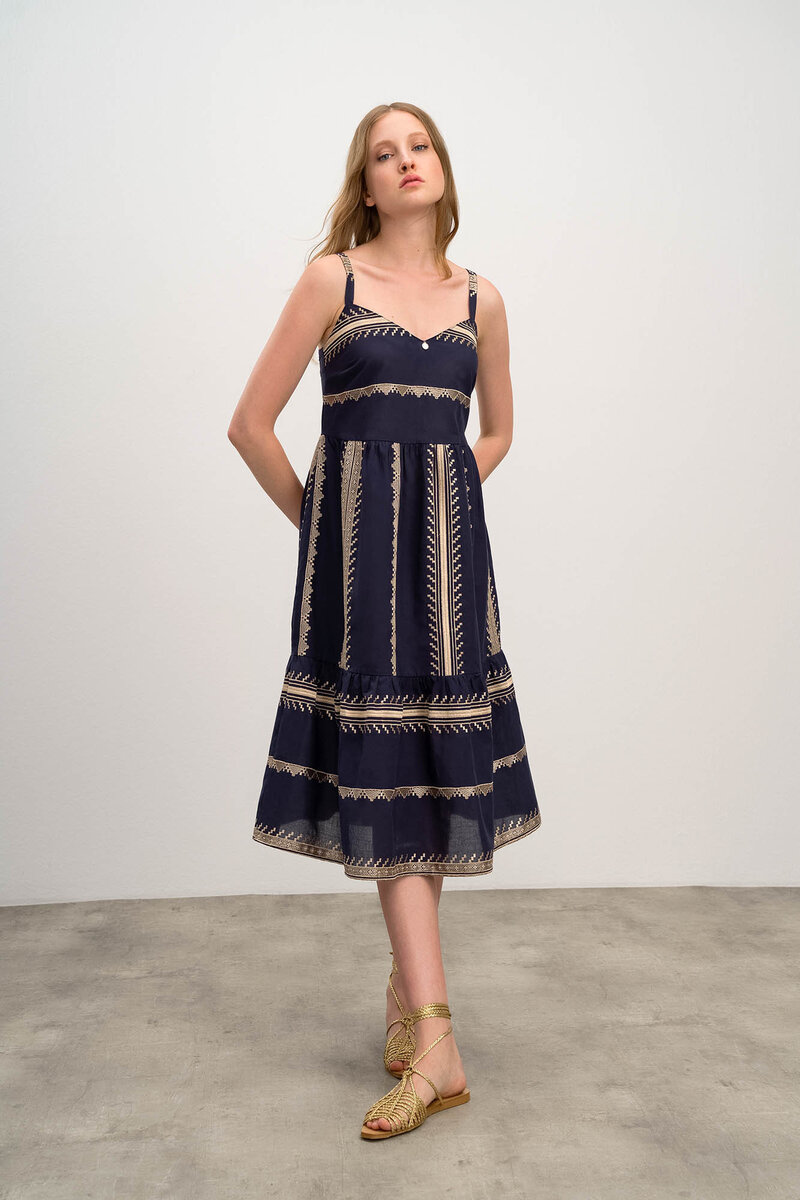Dámské vamp - Elegantní dámké šaty 9VJ77 - Vamp, blue marine M i512_16501_183_3