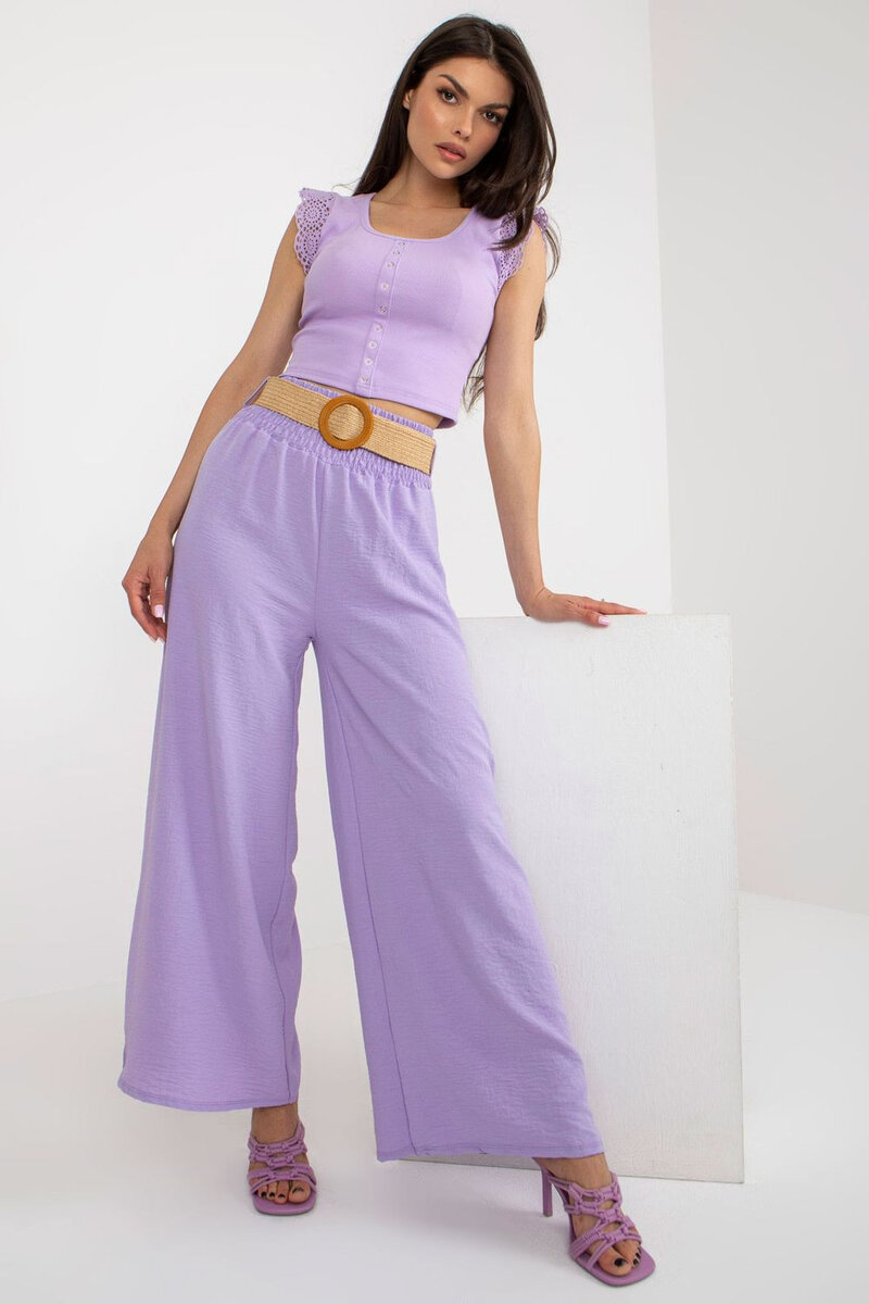Vysokopásové dámské kalhoty s ozdobnými záhyby od Italy Moda, universal i240_180153_2:universal