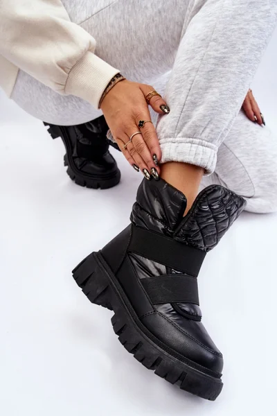 Černé zateplené kotníkové boty - Geminoz