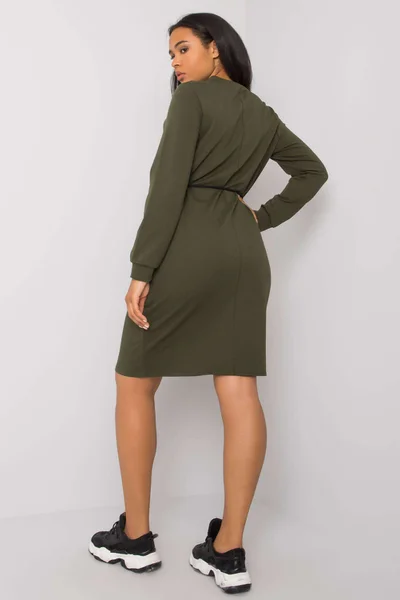 Dámské khaki šaty s potiskem plus size FPrice