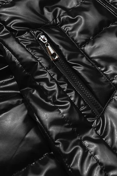 Černá lesklá prošívaná bunda pro ženy 6X1 6&8 Fashion