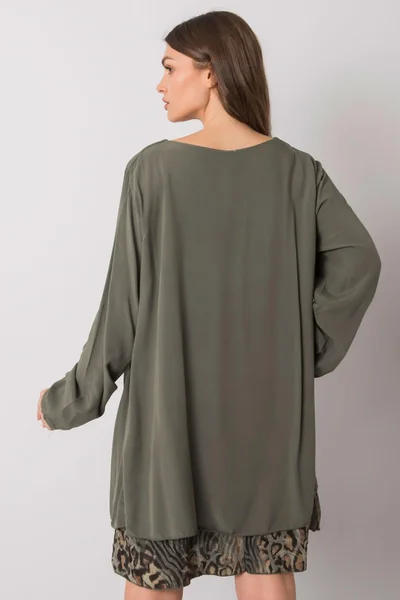 Khaki dámské oversize šaty FPrice