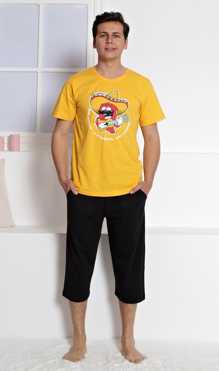 Pyžamo pro muže kapri Mexiko Gazzaz, žlutá XL i232_9074_55455957:žlutá XL